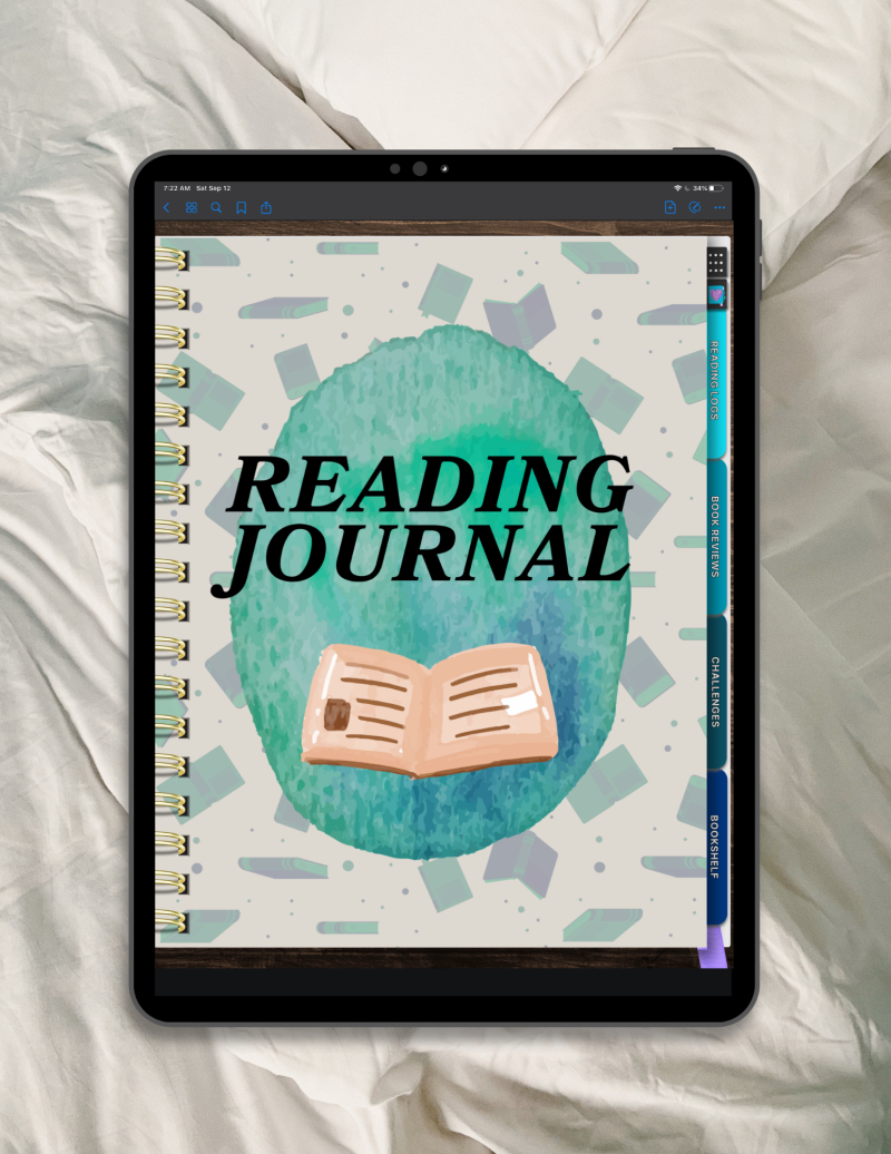 Brilliantine Press Reading Journal FREEBIE in a tablet for interactive use.